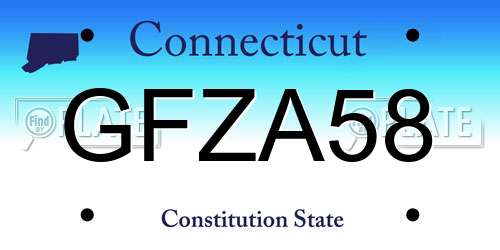 GFZA58 Connecticut License Plate