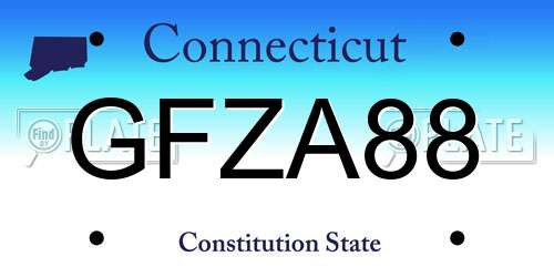 GFZA88 Connecticut License Plate