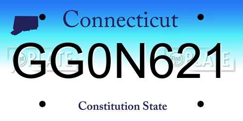 GG0N621 Connecticut License Plate