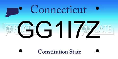 GG1I7Z Connecticut License Plate