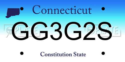 GG3G2S Connecticut License Plate