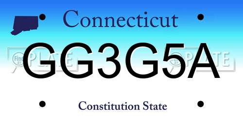 GG3G5A Connecticut License Plate