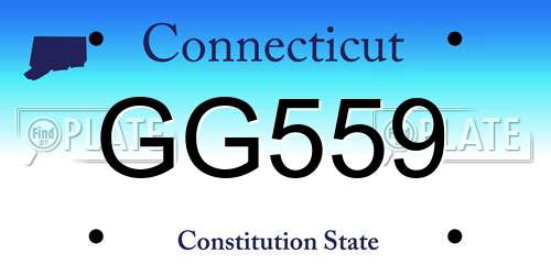 GG559 Connecticut License Plate