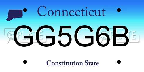 GG5G6B Connecticut License Plate