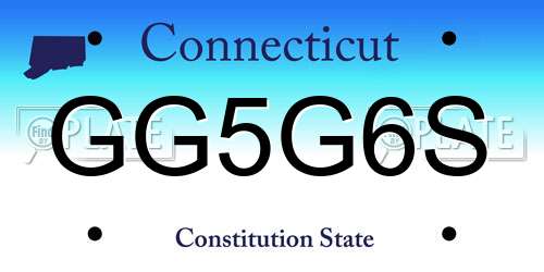 GG5G6S Connecticut License Plate