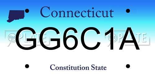 GG6C1A Connecticut License Plate