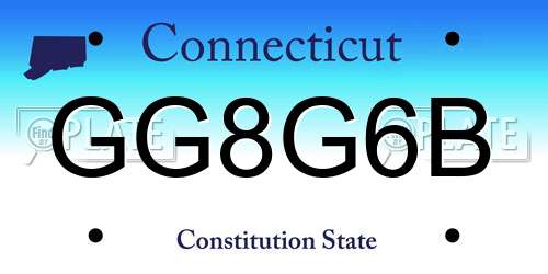 GG8G6B Connecticut License Plate