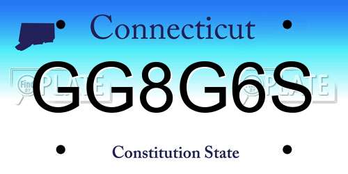 GG8G6S Connecticut License Plate