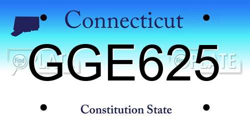GGE625 Connecticut License Plate
