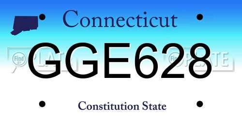 GGE628 Connecticut License Plate