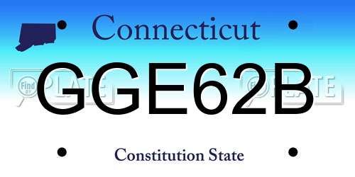 GGE62B Connecticut License Plate