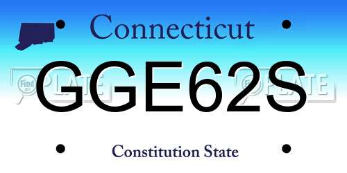 GGE62S Connecticut License Plate