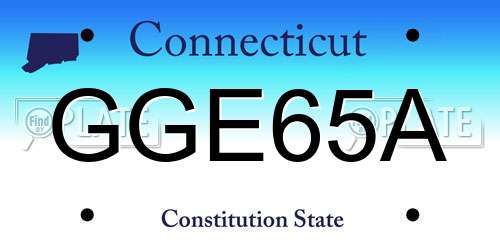 GGE65A Connecticut License Plate