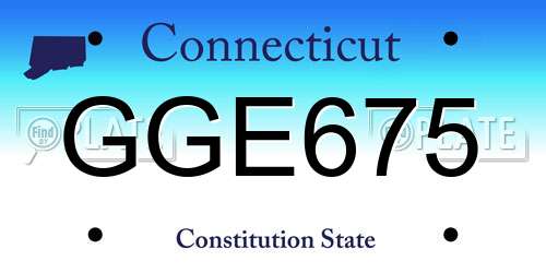 GGE675 Connecticut License Plate