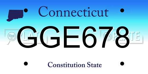 GGE678 Connecticut License Plate