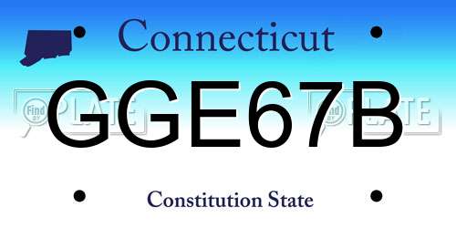 GGE67B Connecticut License Plate
