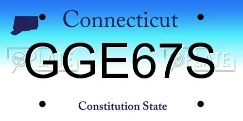 GGE67S Connecticut License Plate