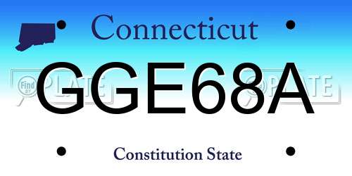 GGE68A Connecticut License Plate