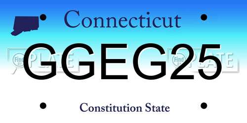 GGEG25 Connecticut License Plate