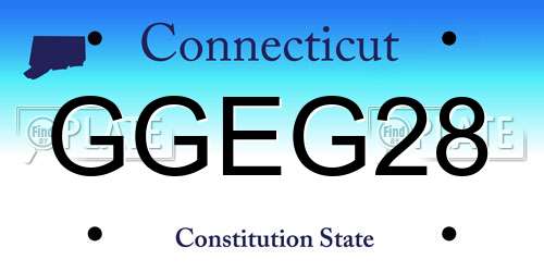 GGEG28 Connecticut License Plate
