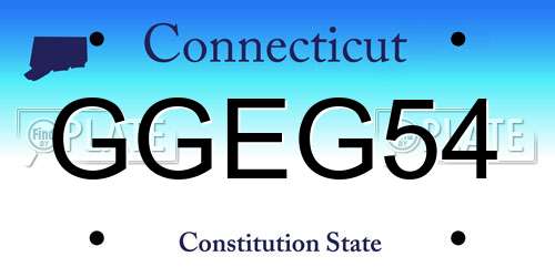 GGEG54 Connecticut License Plate
