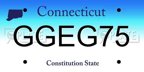 GGEG75 Connecticut License Plate