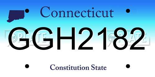 GGH2182 Connecticut License Plate