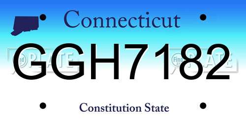 GGH7182 Connecticut License Plate