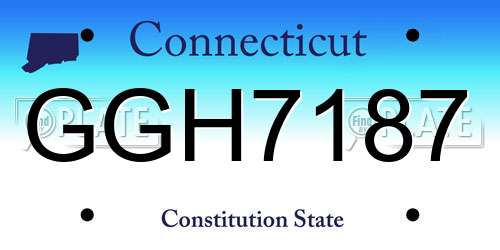 GGH7187 Connecticut License Plate