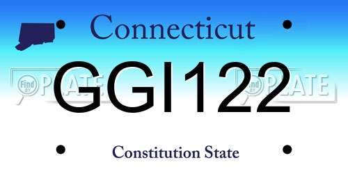 GGI122 Connecticut License Plate