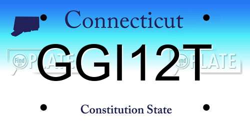 GGI12T Connecticut License Plate