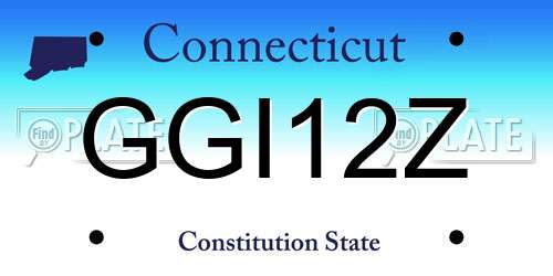 GGI12Z Connecticut License Plate