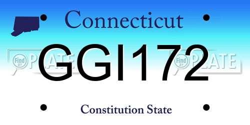 GGI172 Connecticut License Plate
