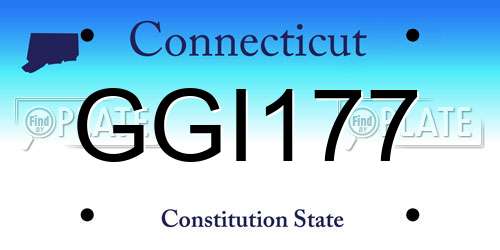 GGI177 Connecticut License Plate