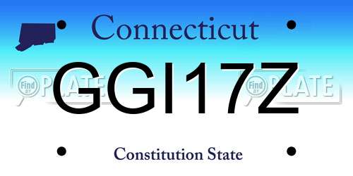 GGI17Z Connecticut License Plate