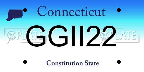 GGII22 Connecticut License Plate