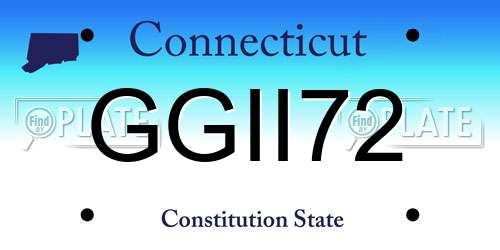 GGII72 Connecticut License Plate