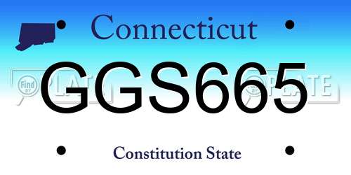 GGS665 Connecticut License Plate
