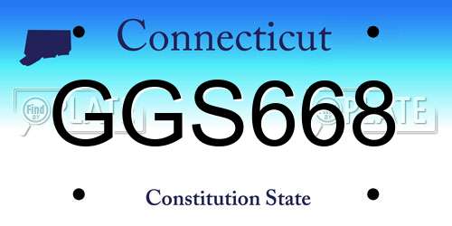 GGS668 Connecticut License Plate
