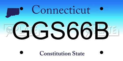 GGS66B Connecticut License Plate