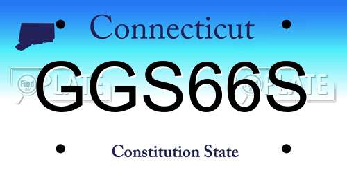 GGS66S Connecticut License Plate