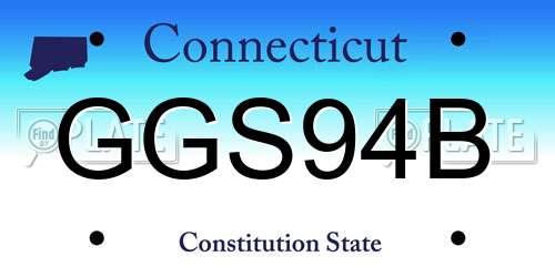 GGS94B Connecticut License Plate