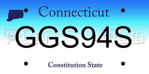 GGS94S Connecticut License Plate