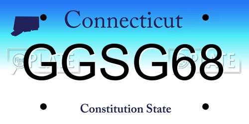 GGSG68 Connecticut License Plate