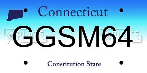 GGSM64 Connecticut License Plate