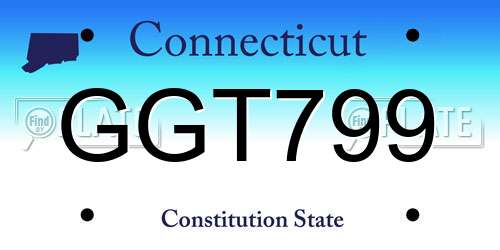 GGT799 Connecticut License Plate