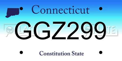 GGZ299 Connecticut License Plate