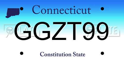 GGZT99 Connecticut License Plate