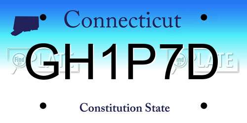 GH1P7D Connecticut License Plate