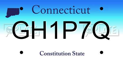 GH1P7Q Connecticut License Plate